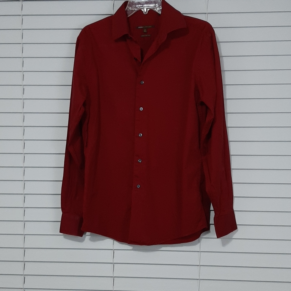 Moron Red Mens BCBG Dress Shirt